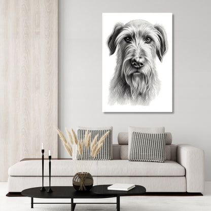 Irish Wolfhound Dog Adore Sketch Wall Art Canvas Print