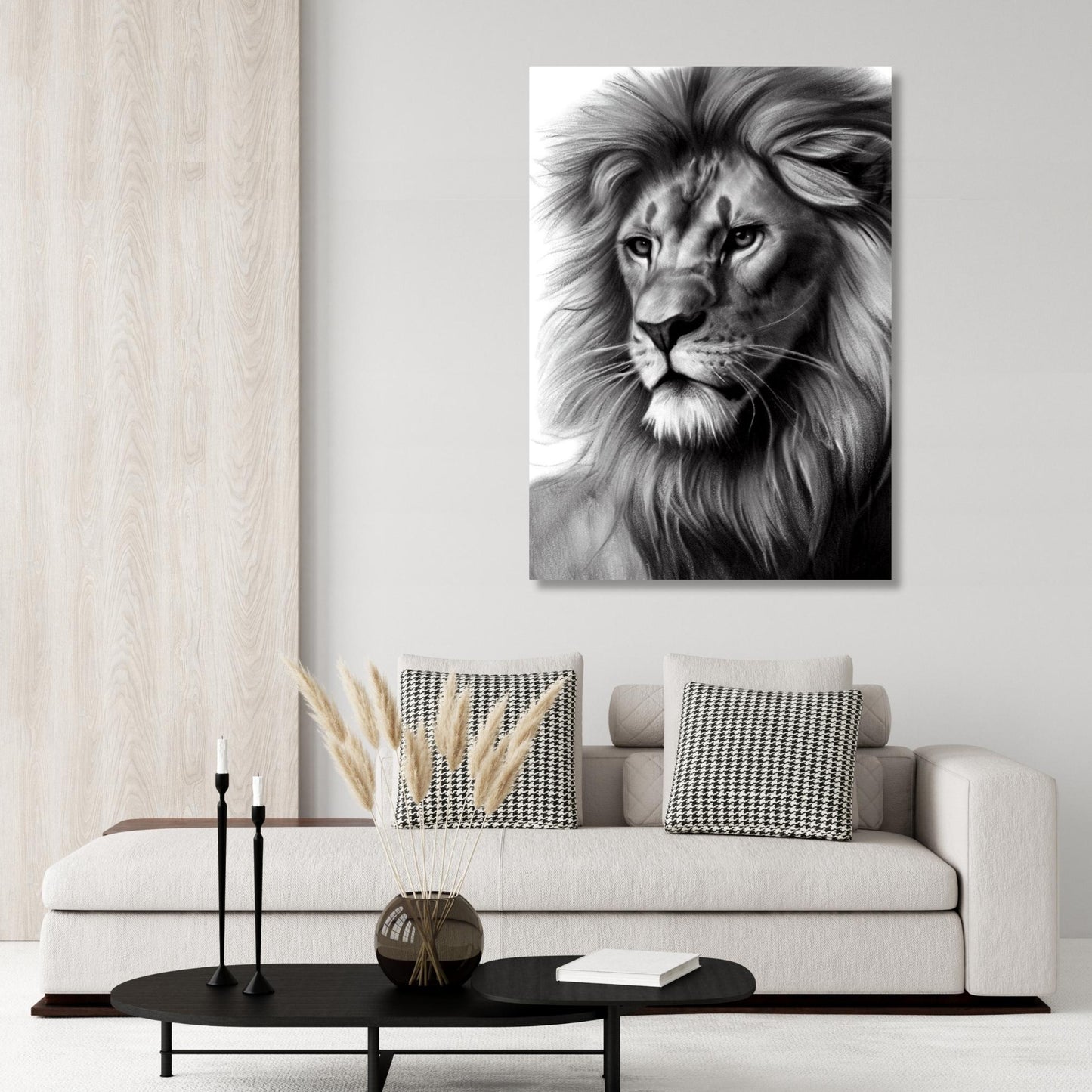 Lion Sketch Wall Art Canvas Print