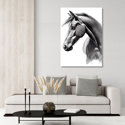 Horse Sketch Wall Art Canvas Print