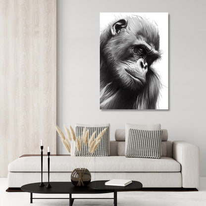 Monkey Sketch Wall Art Canvas Print