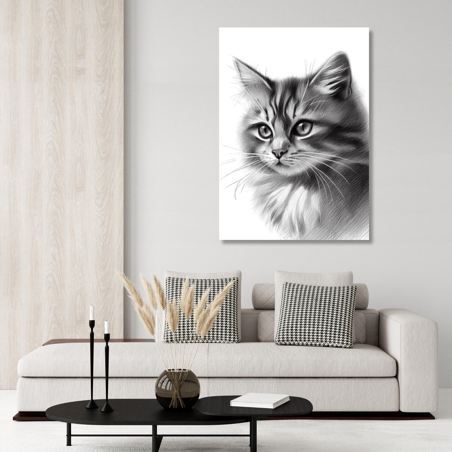 Cat Sketch Wall Art Canvas Print