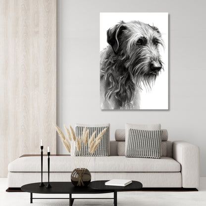 Irish Wolfhound Dog Sketch Wall Art Canvas Print