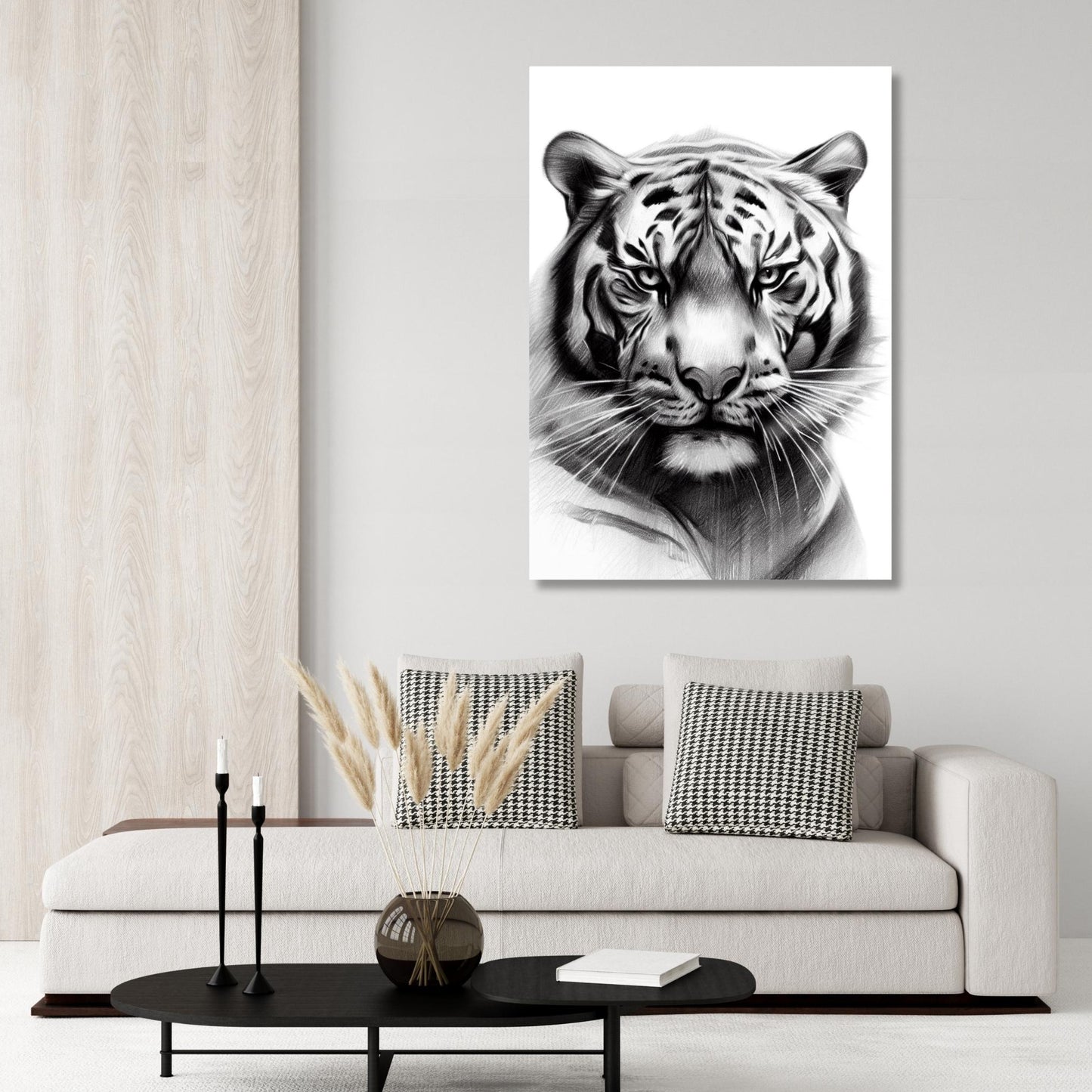 Tiger Sketch Wall Art Canvas Print