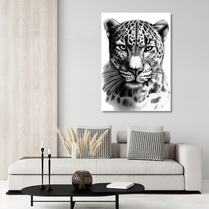 Leopard Sketch Wall Art Canvas Print