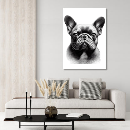 French Bulldog Sketch Wall Art Canvas Print