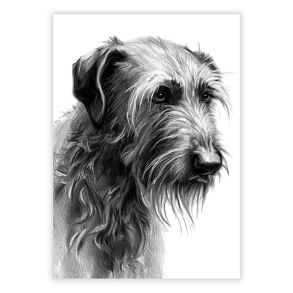 Irish Wolfhound Dog Sketch Wall Art Canvas Print