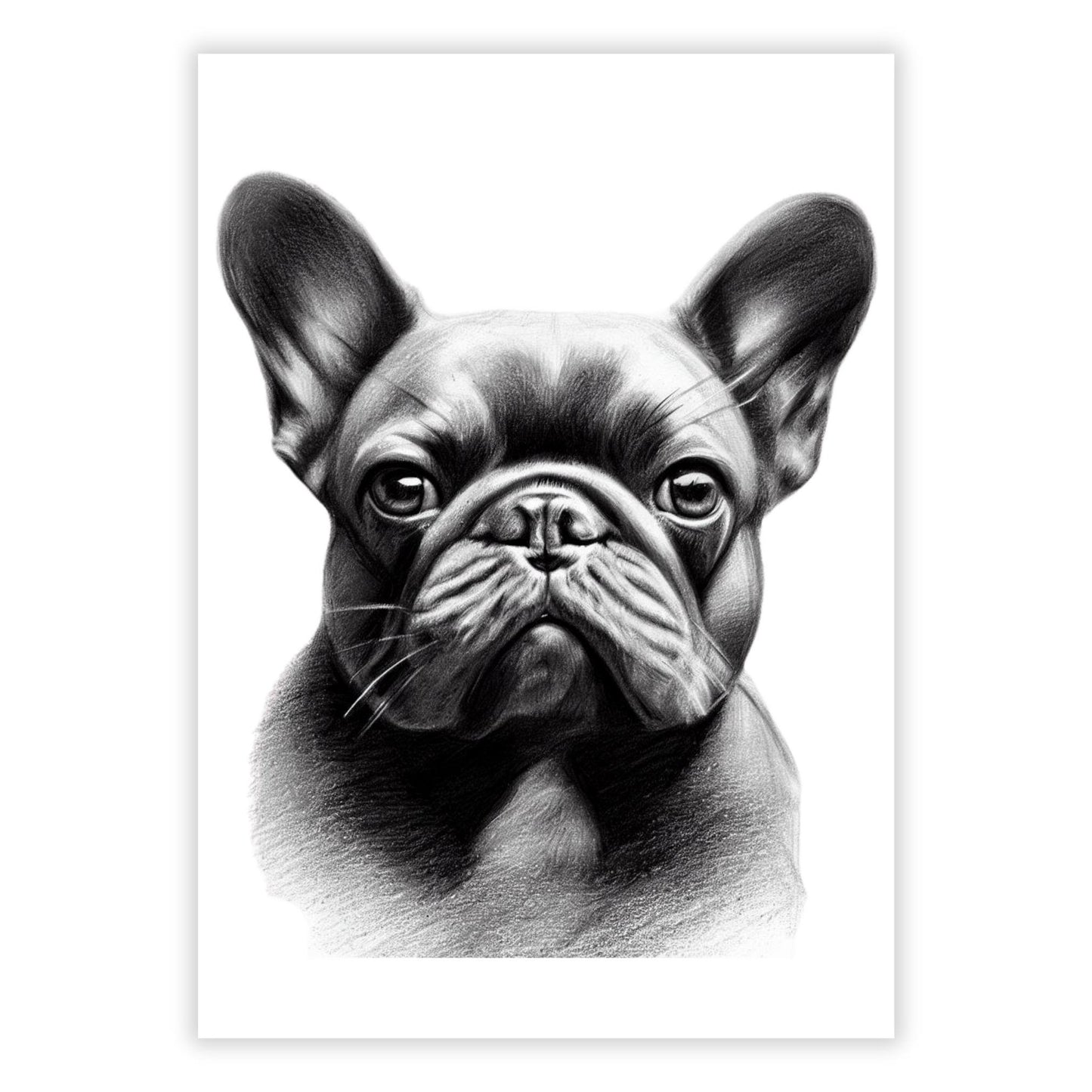 French Bulldog Sketch Wall Art Canvas Print