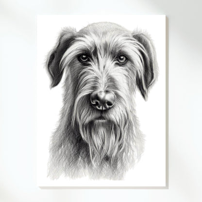 Irish Wolfhound Dog Adore Sketch Wall Art Canvas Print