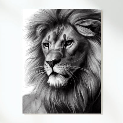 Lion Sketch Wall Art Canvas Print