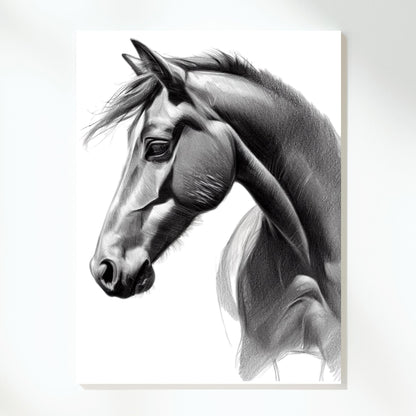 Horse Sketch Wall Art Canvas Print