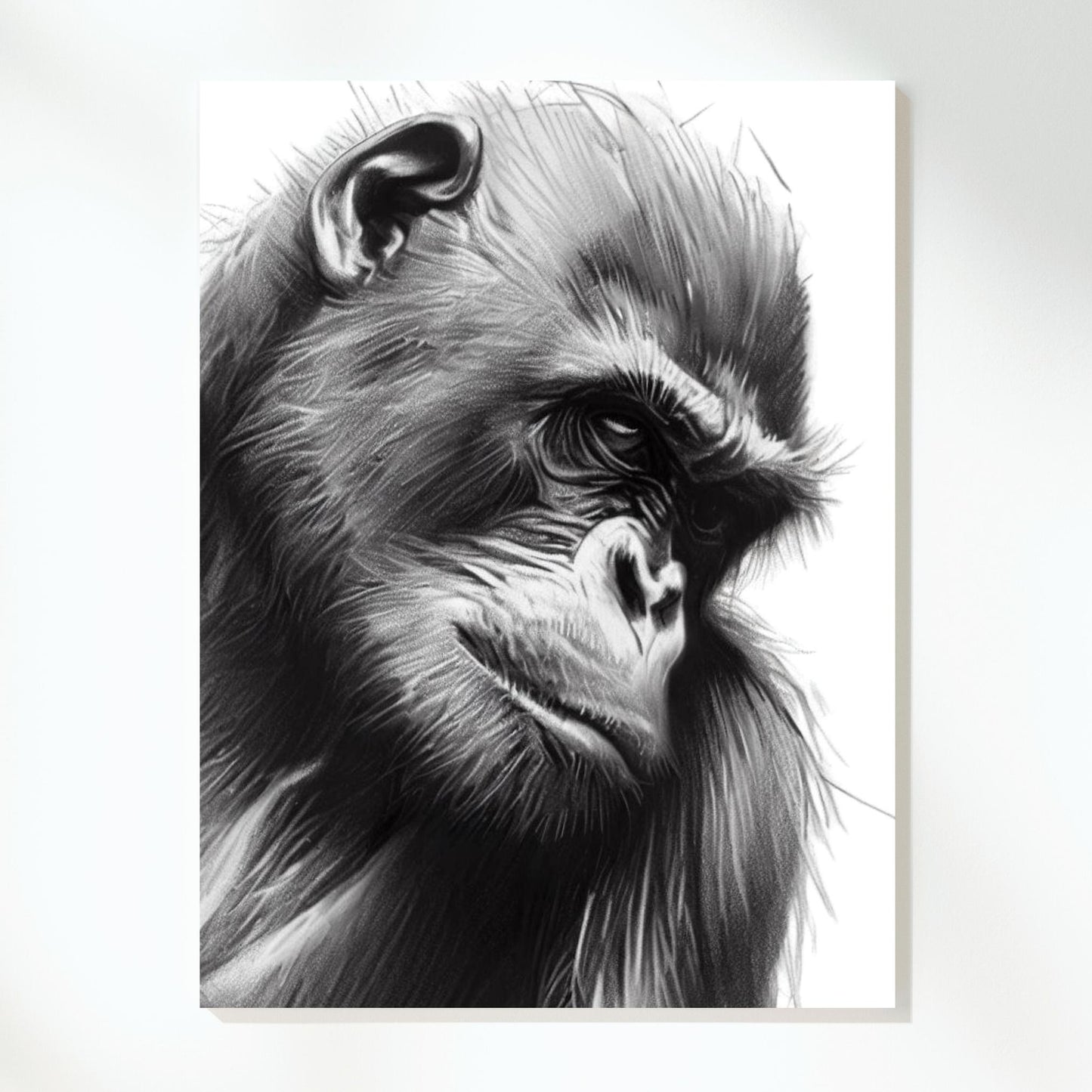 Monkey Sketch Wall Art Canvas Print