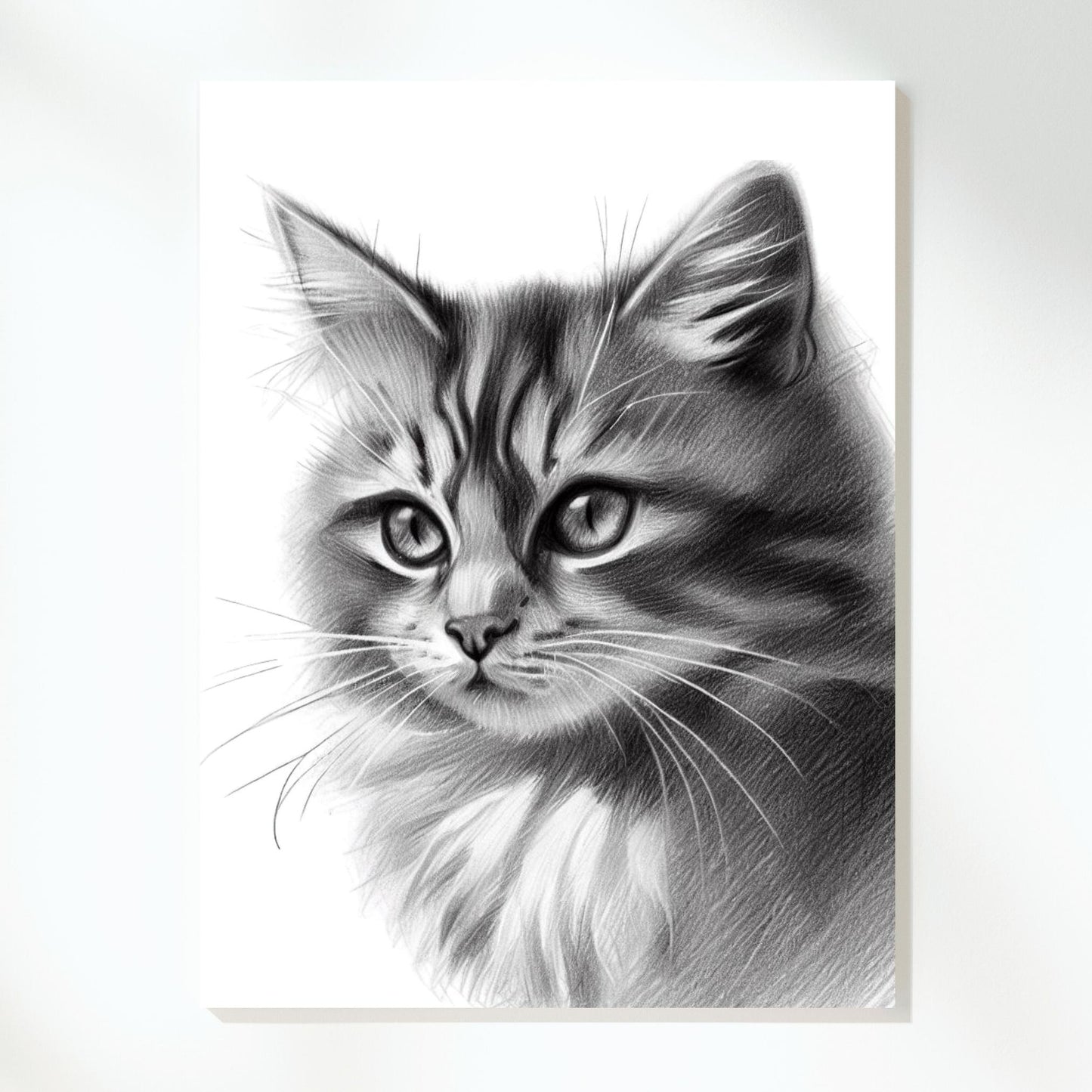 Cat Sketch Wall Art Canvas Print