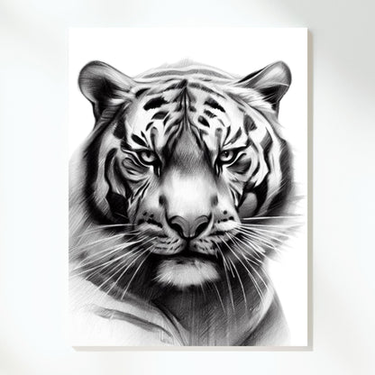 Tiger Sketch Wall Art Canvas Print