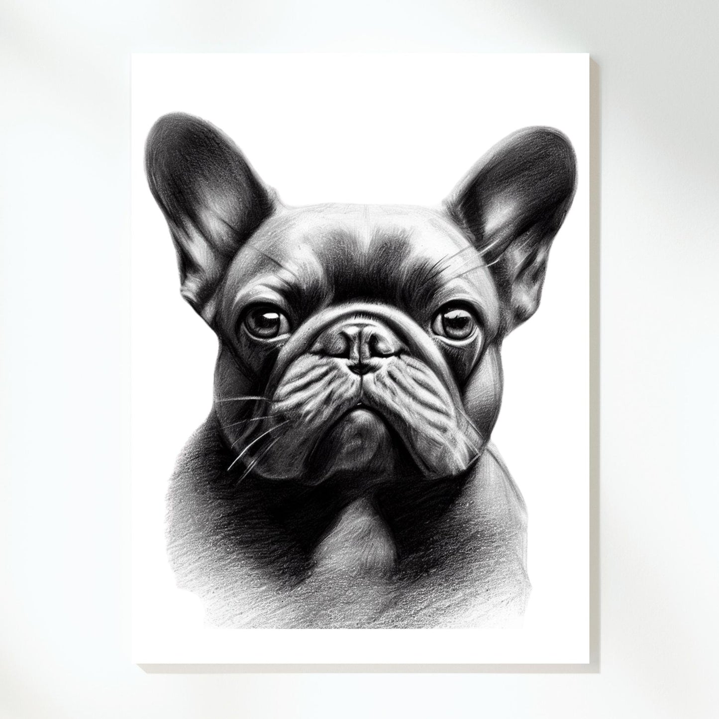 French Bulldog Sketch Wall Art Canvas Print