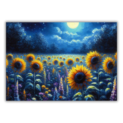 Sunflower Moon Wall Art Canvas Print