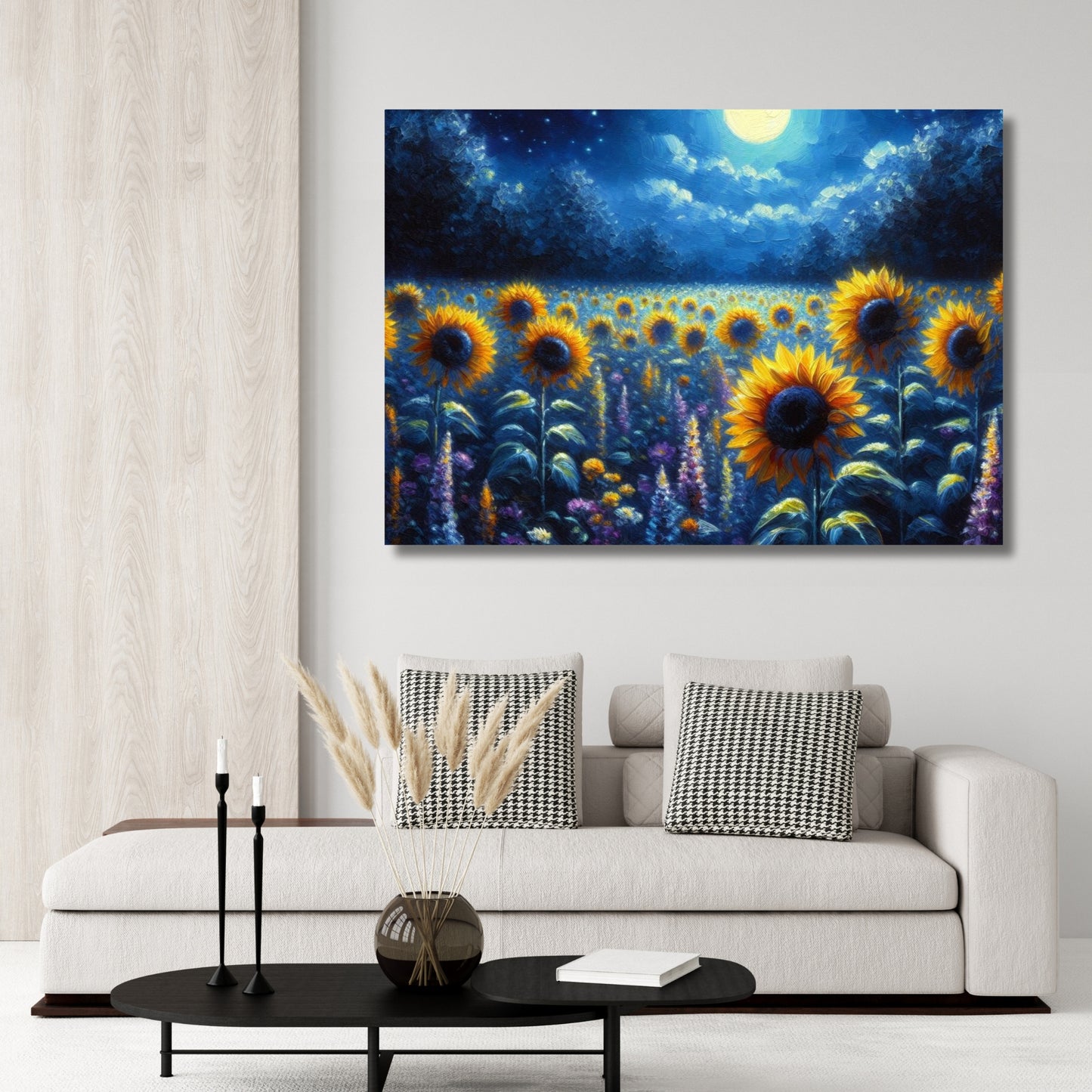 Sunflower Moon Wall Art Canvas Print