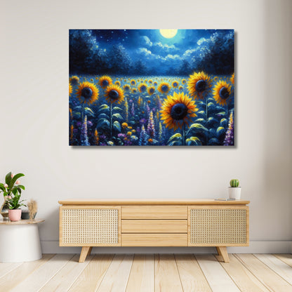 Sunflower Moon Wall Art Canvas Print