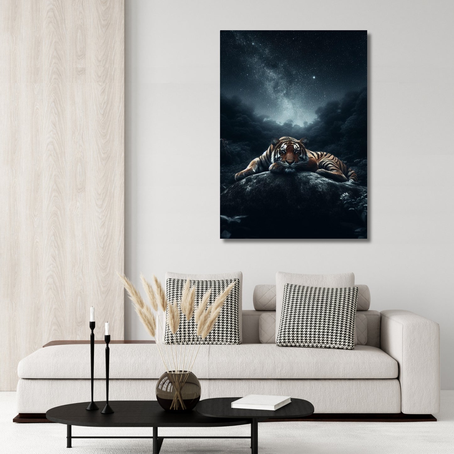 Tiger Night Animal Kingdom Wall Art Canvas Print