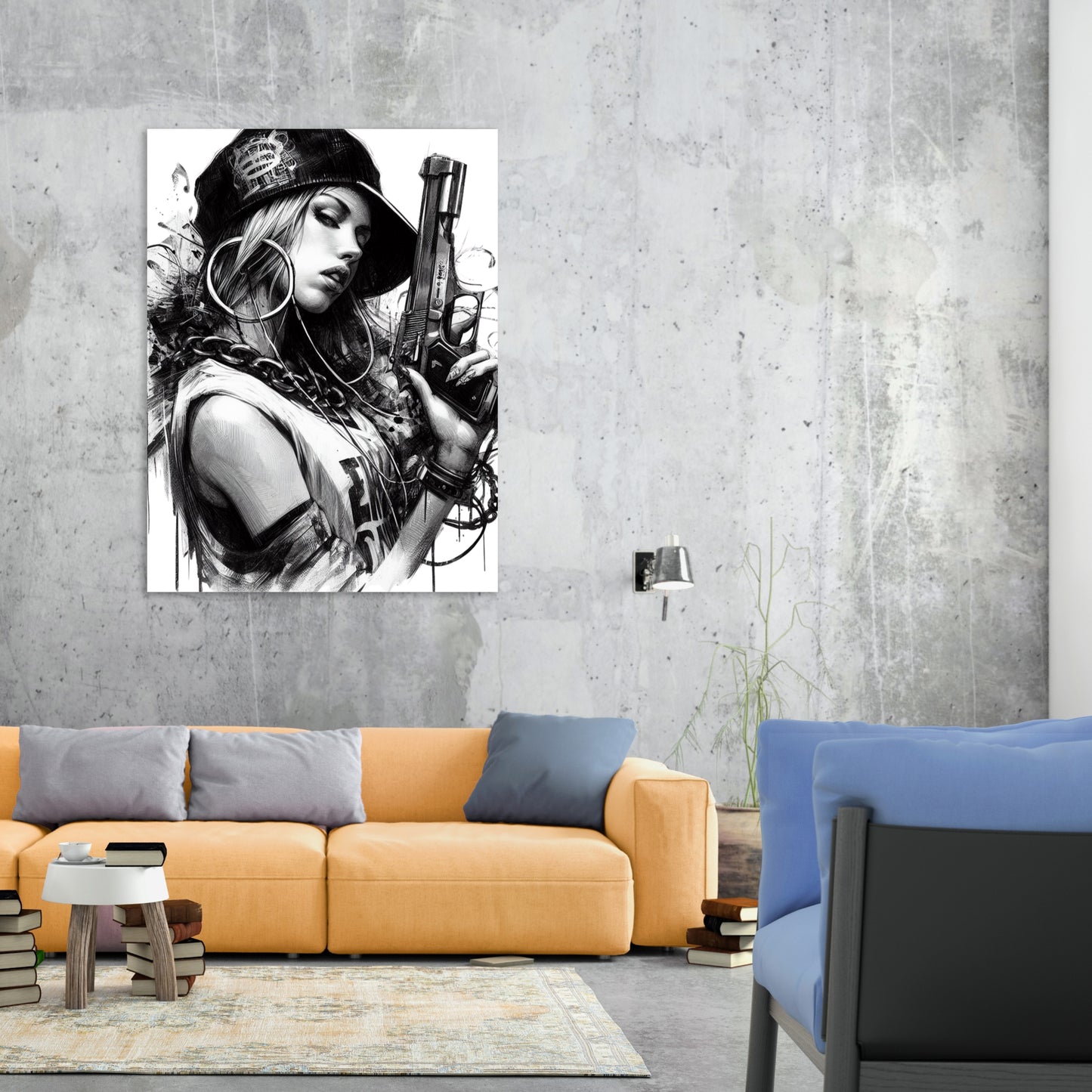 Girl On Fire Wall Art Canvas Print