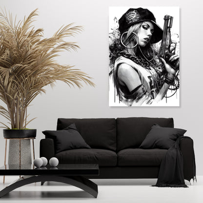 Girl On Fire Wall Art Canvas Print