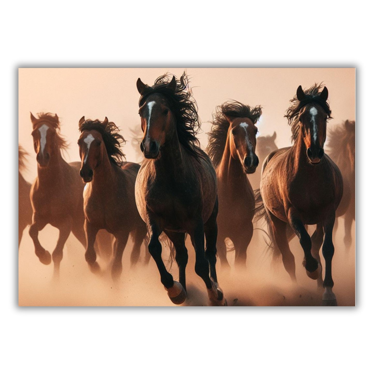 Wild Stallions Animal Kingdom Wall Art Canvas Print