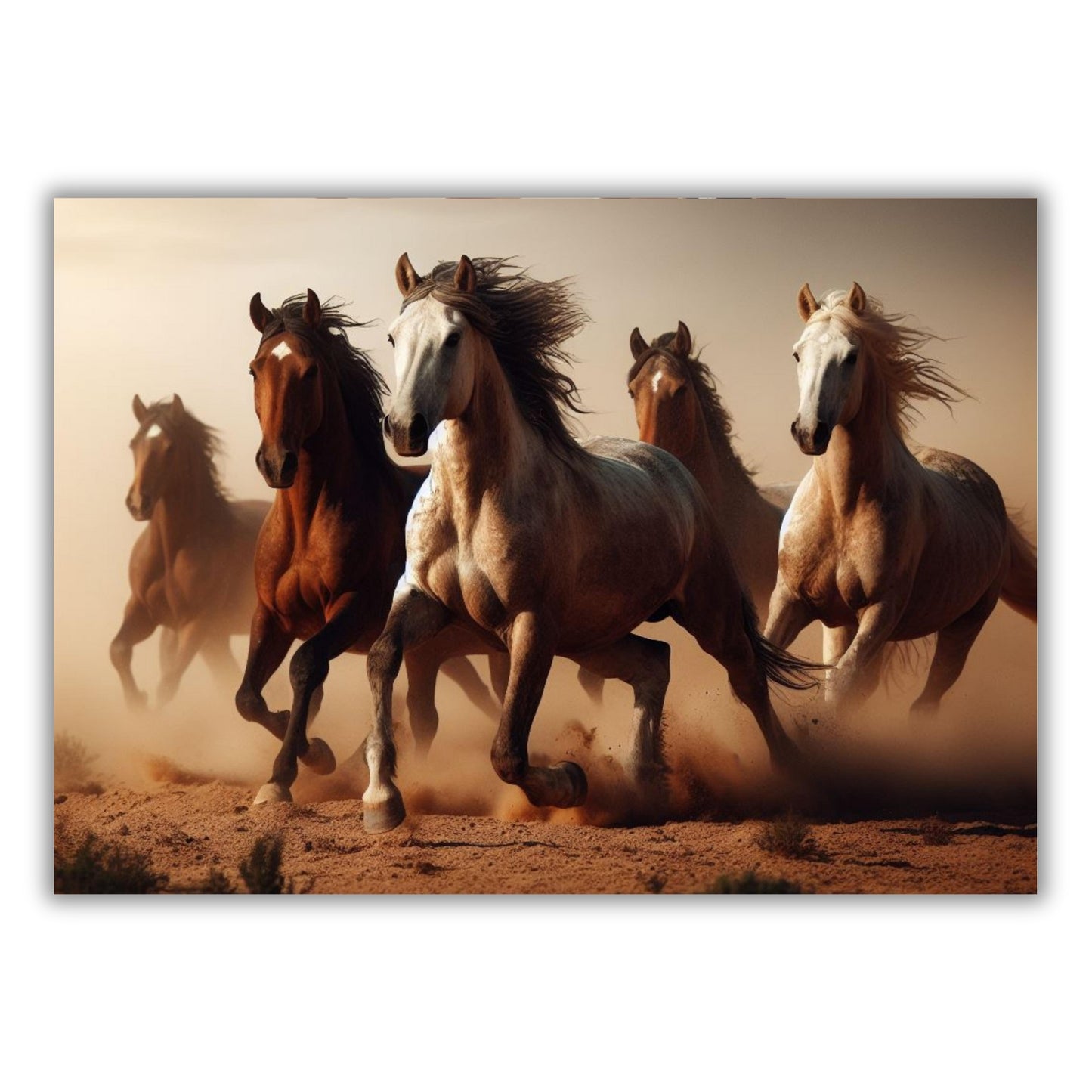 Wild Horses Animal Kingdom Wall Art Canvas Print