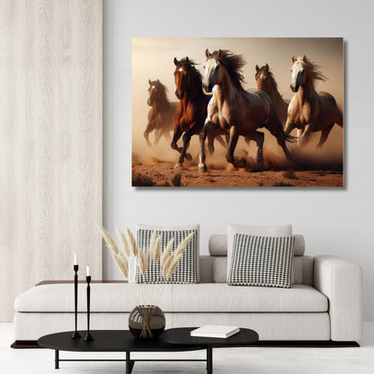 Wild Horses Animal Kingdom Wall Art Canvas Print