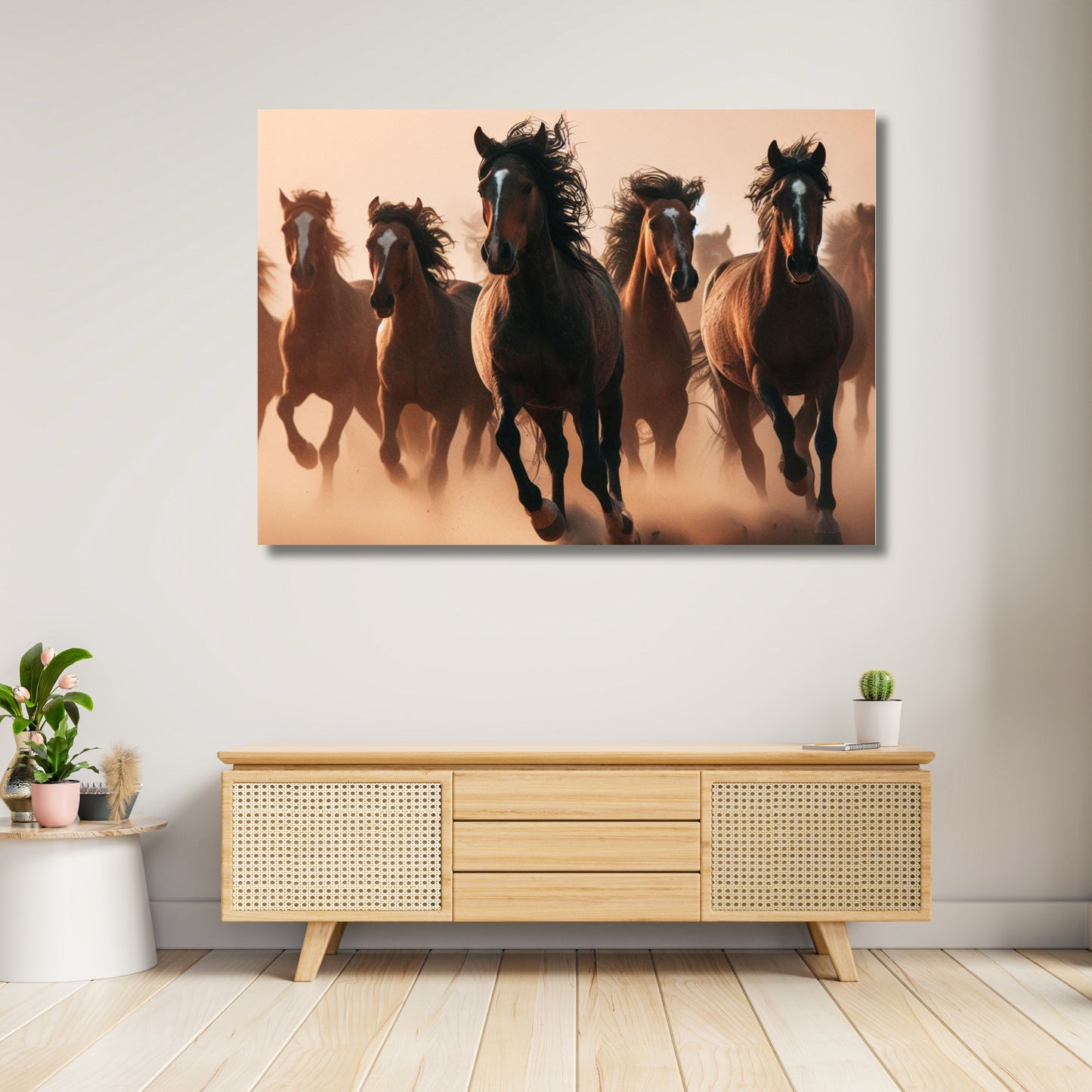 Wild Stallions Animal Kingdom Wall Art Canvas Print