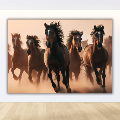 Wild Stallions Animal Kingdom Wall Art Canvas Print