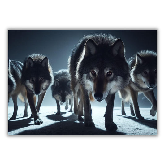 Pack Of Wolves Animal Kingdom Wall Art Canvas Print