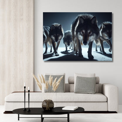 Pack Of Wolves Animal Kingdom Wall Art Canvas Print