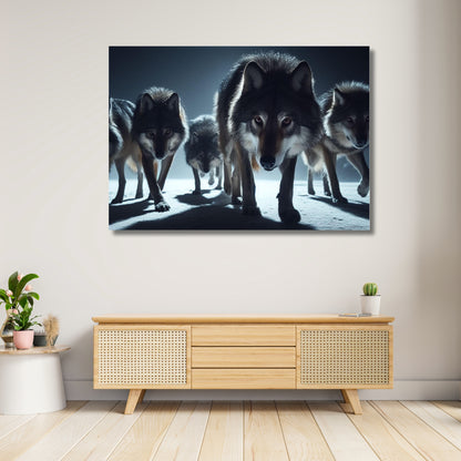 Pack Of Wolves Animal Kingdom Wall Art Canvas Print