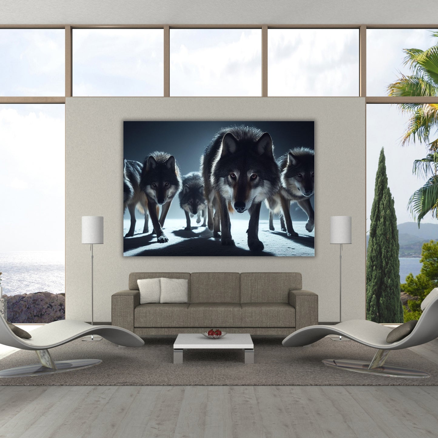 Pack Of Wolves Animal Kingdom Wall Art Canvas Print