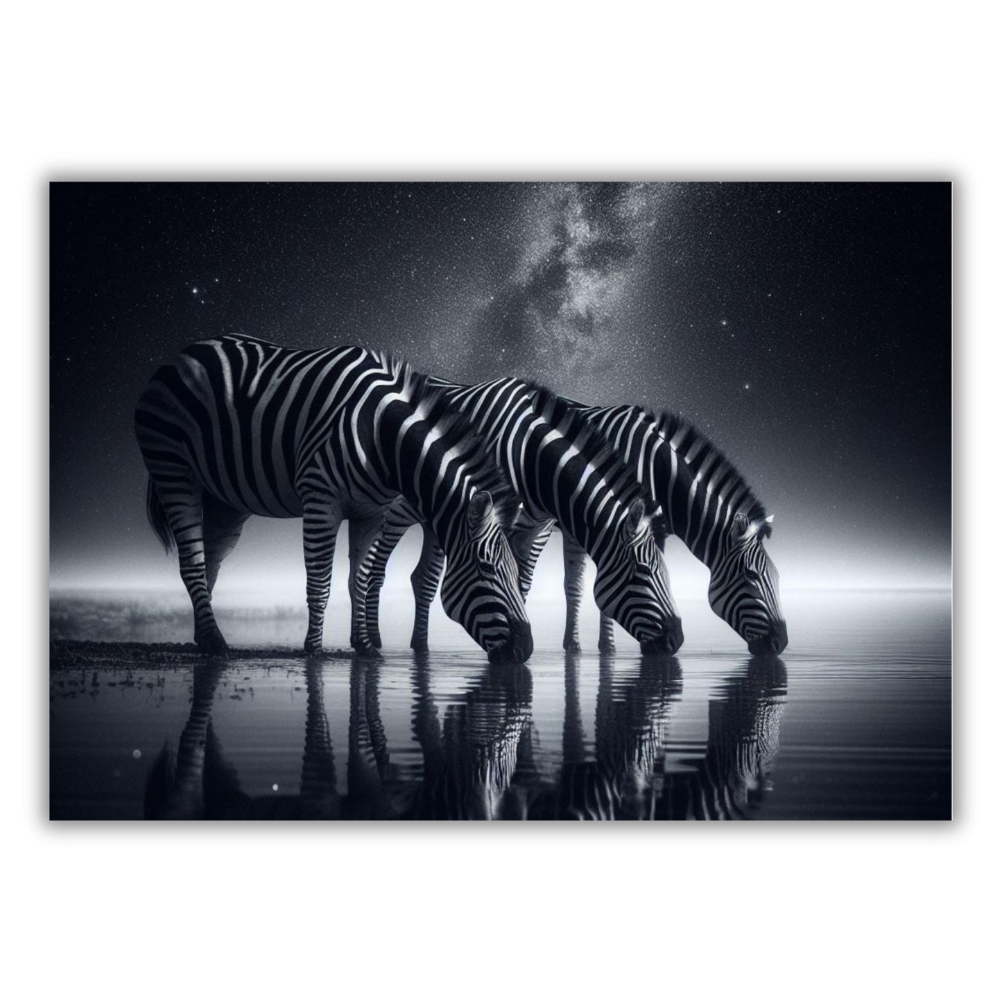 Zebra Night Animal Kingdom Wall Art Canvas Print