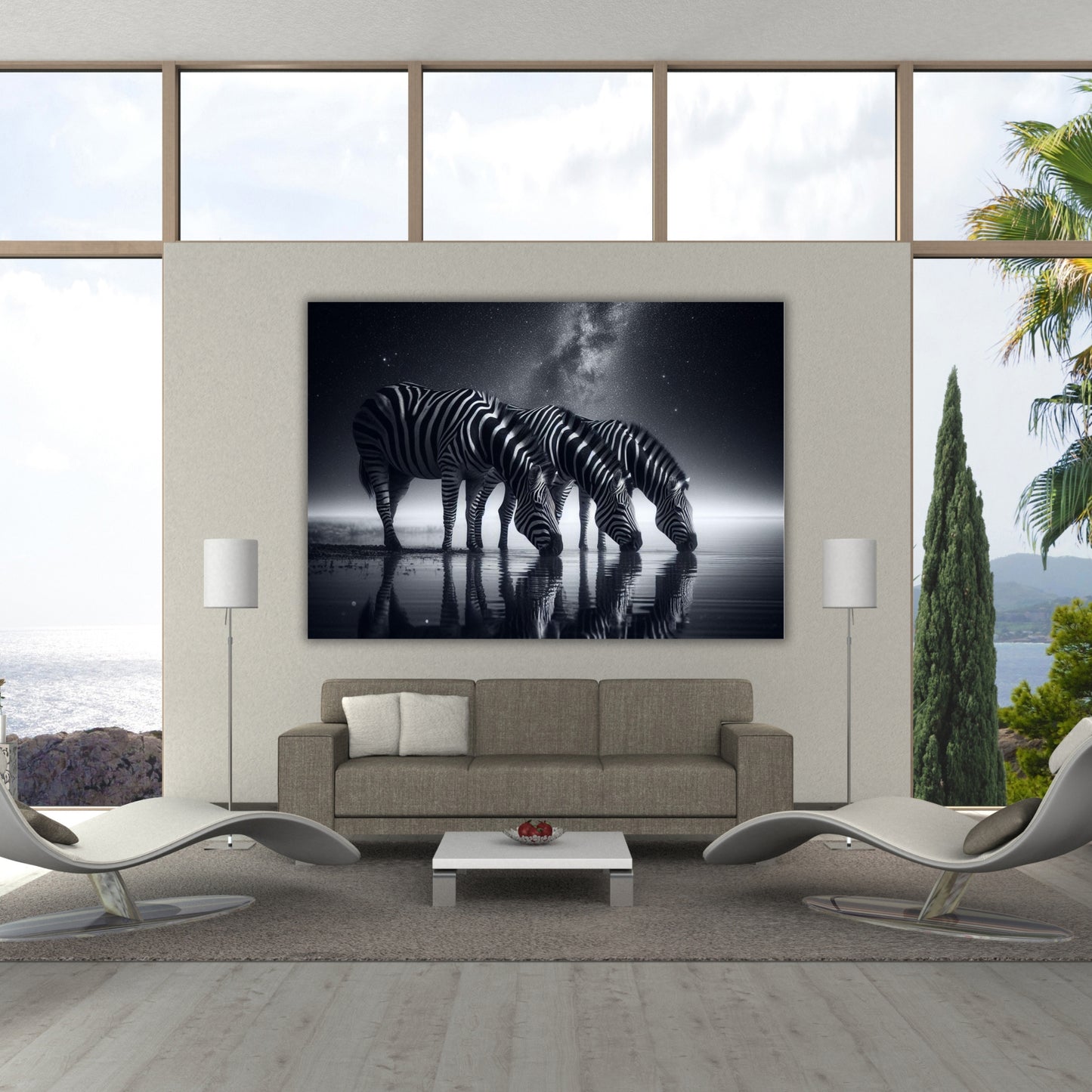 Zebra Night Animal Kingdom Wall Art Canvas Print