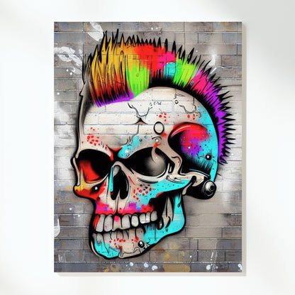 Skelepunk Graffiti Wall Art Canvas Print