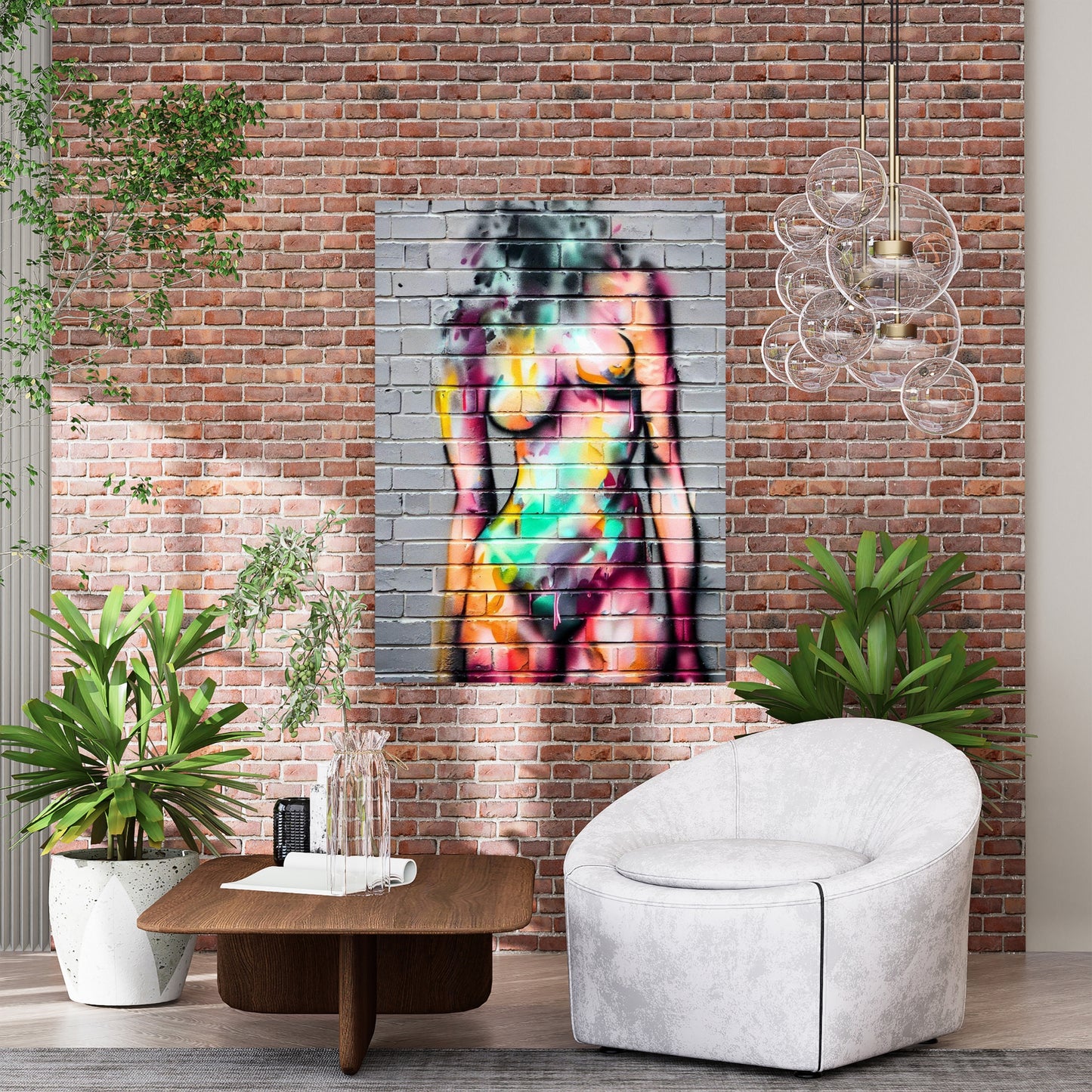 Graffiti Femme Wall Art Canvas Print