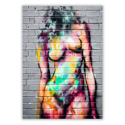 Graffiti Femme Wall Art Canvas Print