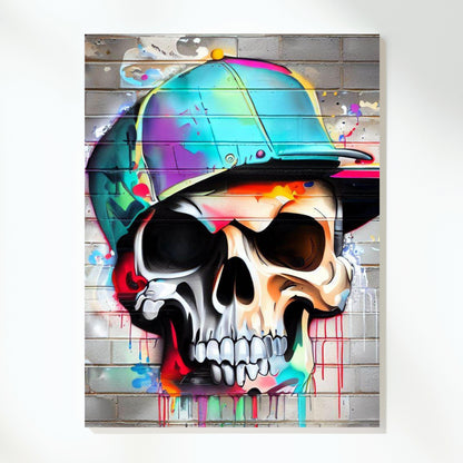 Skull Gangsta Graffiti Wall Art Canvas Print