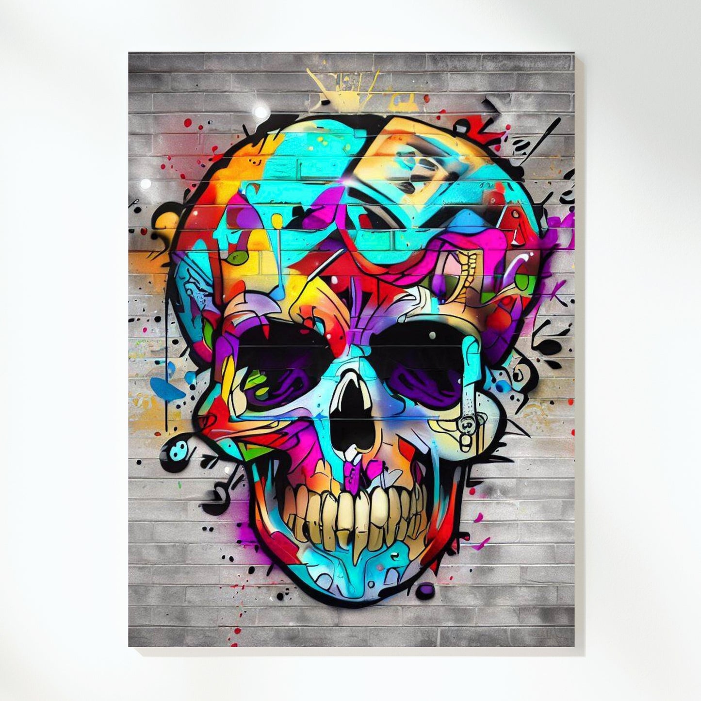 Skull Candy Graffiti Wall Art Canvas Print