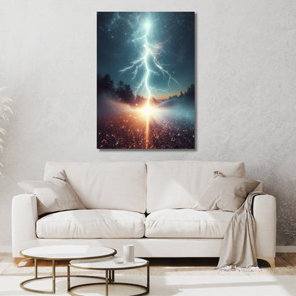 Lightning Crashes Wall Art Canvas Print