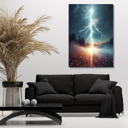 Lightning Crashes Wall Art Canvas Print