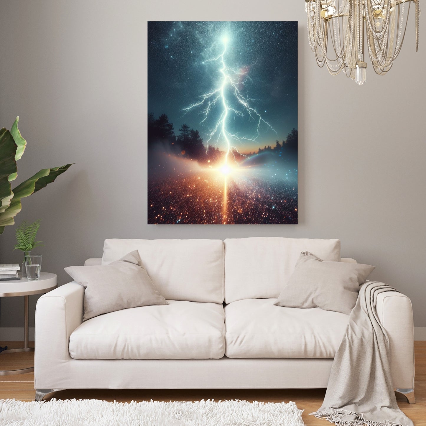 Lightning Crashes Wall Art Canvas Print