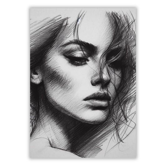 Femme Beauty Sketch Wall Art Canvas Print