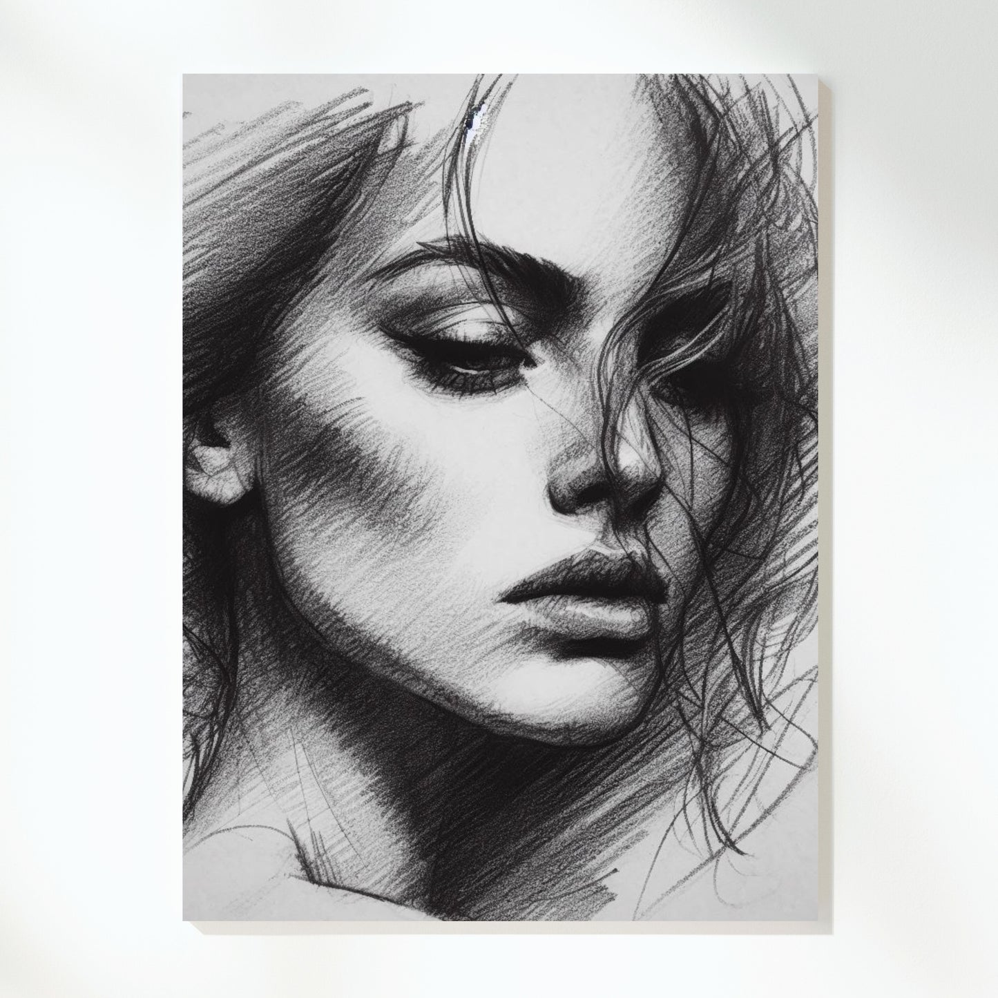 Femme Beauty Sketch Wall Art Canvas Print