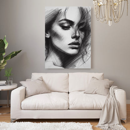 Femme Beauty Sketch Wall Art Canvas Print