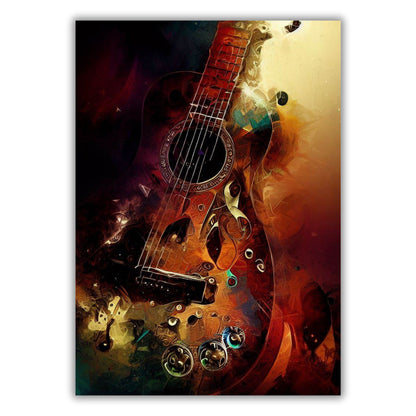 Steampunk Guitar Wall Art Canvas Print