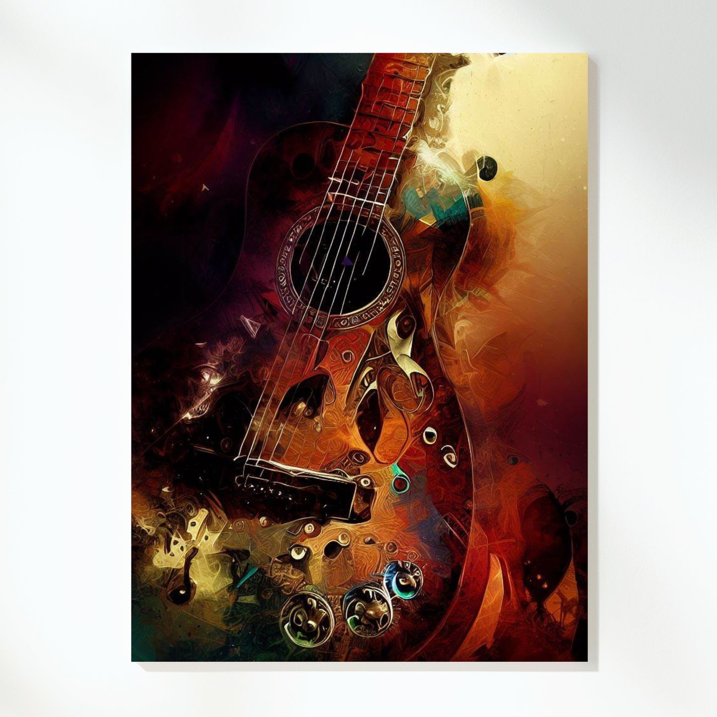 Steampunk Guitar Wall Art Canvas Print