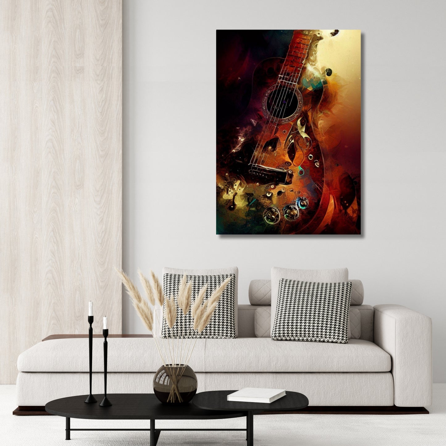 Steampunk Guitar Wall Art Canvas Print