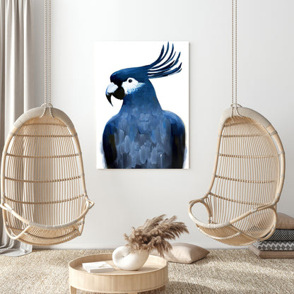 Hamptons Black Cockatoo Wall Art Canvas Print